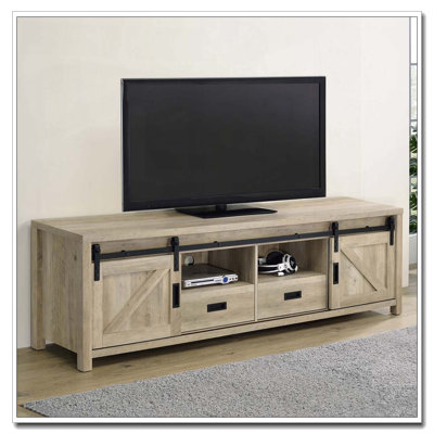 Madra Distressed Pine 2-Door Engineered Wood TV Stand