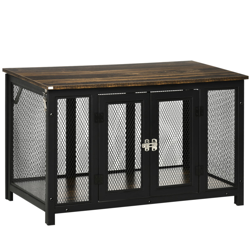 Grande table de caisse pour chien - brun, intérieur spacieux, facile à nettoyer, intérieur robuste pour chiots, porteuse, brun
