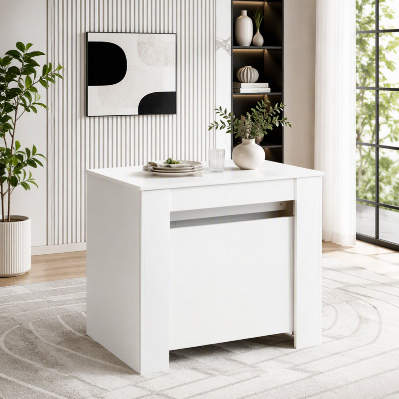 Multifunctional Extendable Dining Table, White