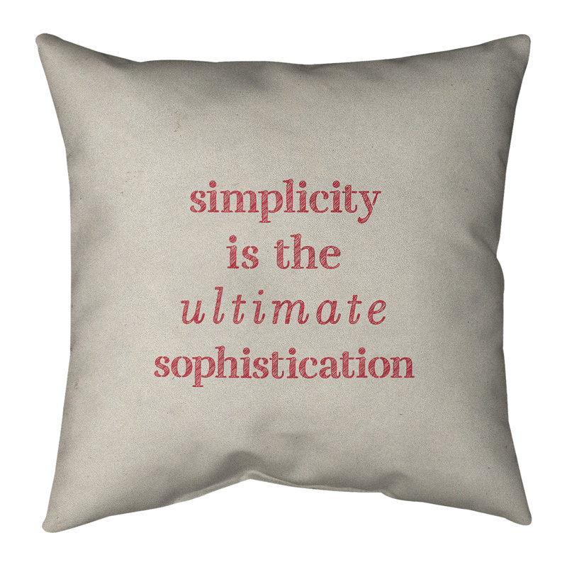 Coussin décoratif simple à la main, 26 po x 26 po, Blanc / Rouge