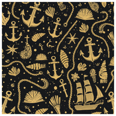 Nautical Sea Motifs Bath Mat