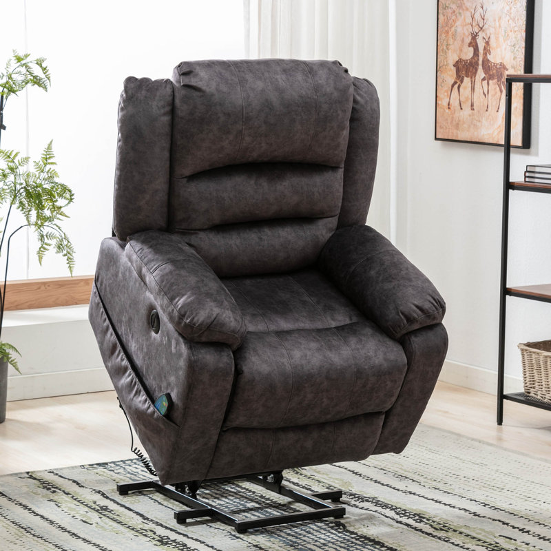 Finni 87cm Wide Lift Assist Standard Recliner with Massager, Grey