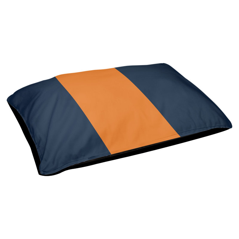 Coussin pour chien Auburn, Grand (l 40 po x P 30 po x H 6,5 po), Bleu / orange / bleu