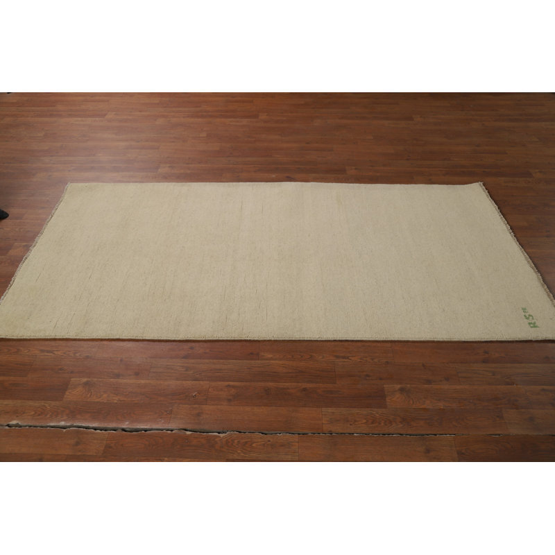 Solid Wool Gabbeh Oriental Runner Rug 3x7