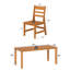 Ensemble de salle à manger d'extérieur 5 pièces 5 pièces, table de patio HDPS en teck de 71 po avec 4 fauteuils