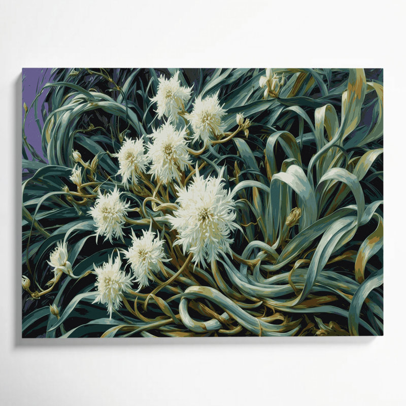 Vegetables Wild Garlic Gray Canvas Wall Art