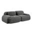 Velours côtelé gris de 82 po avec séparation, courbé, à conception coulissante, pour installation audiovisuelle modulaire, structure, coussins à haute résilience, ambiance
