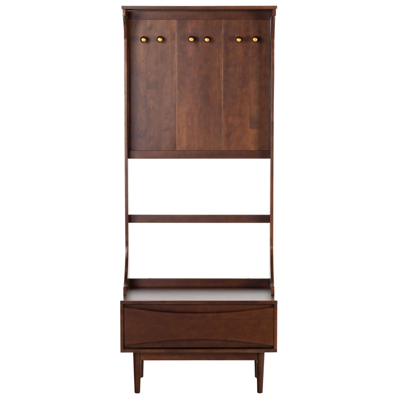Priseis Wood 1 Drawer Hall Tree