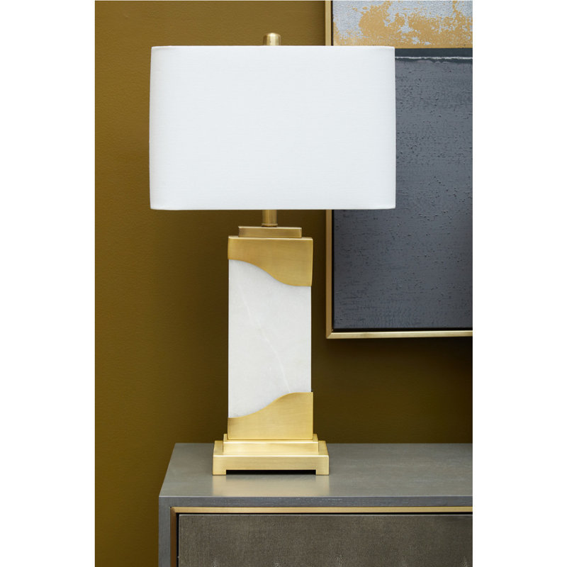 Ahriel 70 cm White/Golden Table Lamp