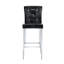 Ensemble de 2 tables de bar et tabourets de bar à hauteur fixe Modern, table de pub à hauteur de comptoir contemporaine avec pieds chromés, chaises de bar en cuir de polyuréthane pour îlot de cuisine, bar personnel, petit espace (3 ensembles)-497296975