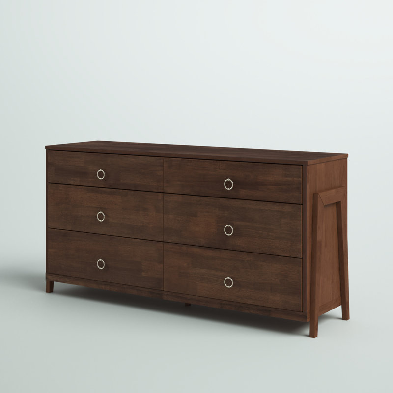Commode double 6 tiroirs Selzer, Tabac