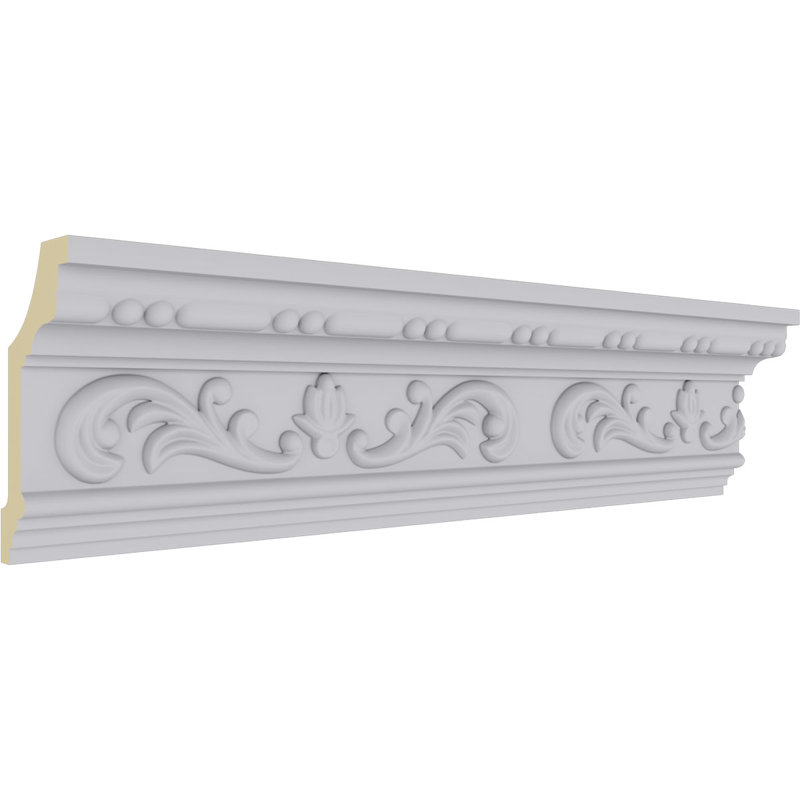 SAMPLE - Endurathane Versailles Crown Moulding, 4 1/2"H x 2 3/8"P x 5 1/8"F x 12"L, Factory Primed