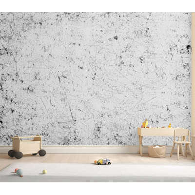 Papier peint adhésif autocollant abstrait grunge noir blanc délavé à surface minimaliste autoadhésive pour salle de séjour H 69 po x l 96 po