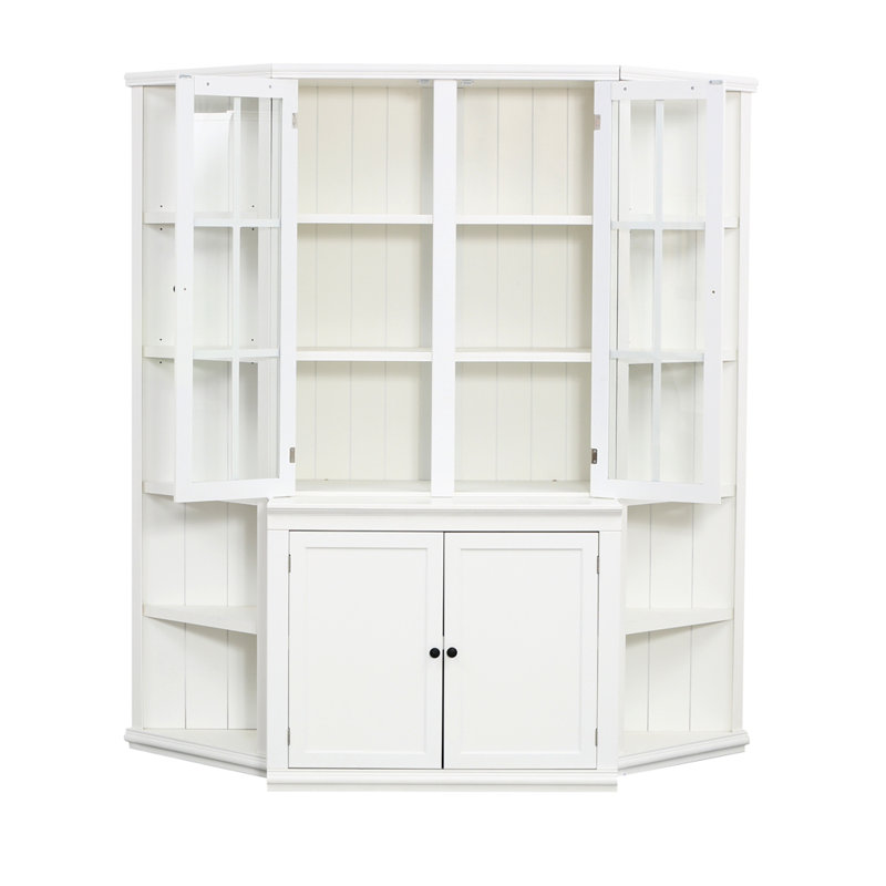 75.25'' Tall Display Cabinet And Two Triangle Sided Bookshelves