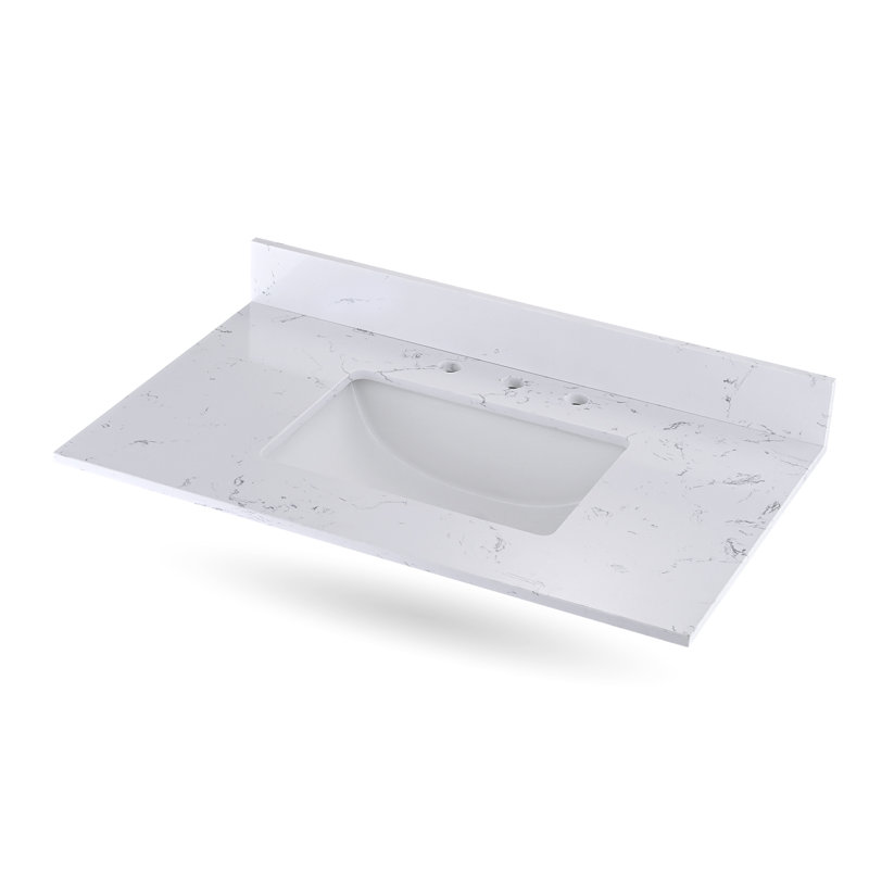 48" Quartz Stone Single Bathroom Vanity Top with Sink（Vanity Base Not Included）