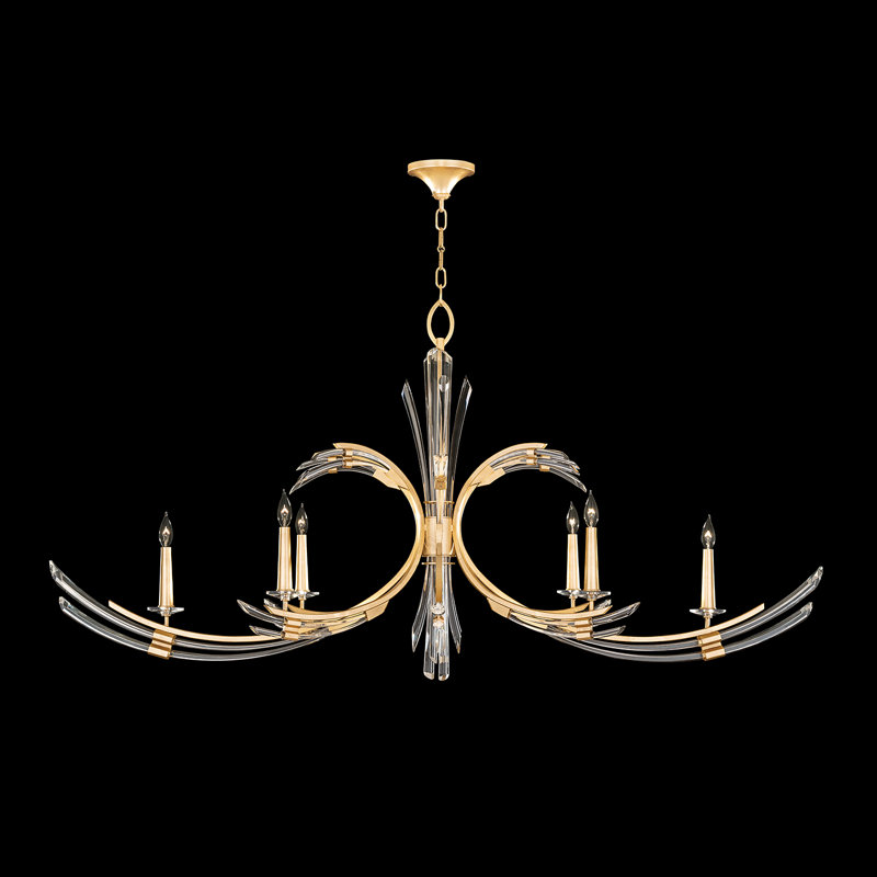Trevi 6 - Light Chandelier, Gold Leaf