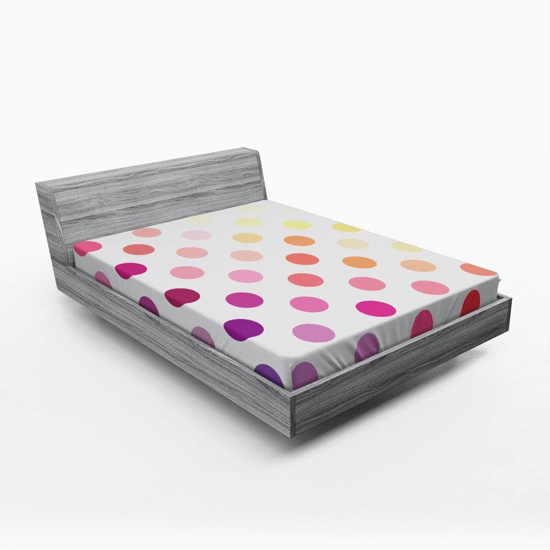 Microfiber Polka Dots Fitted Sheet, Queen Fitted Sheet