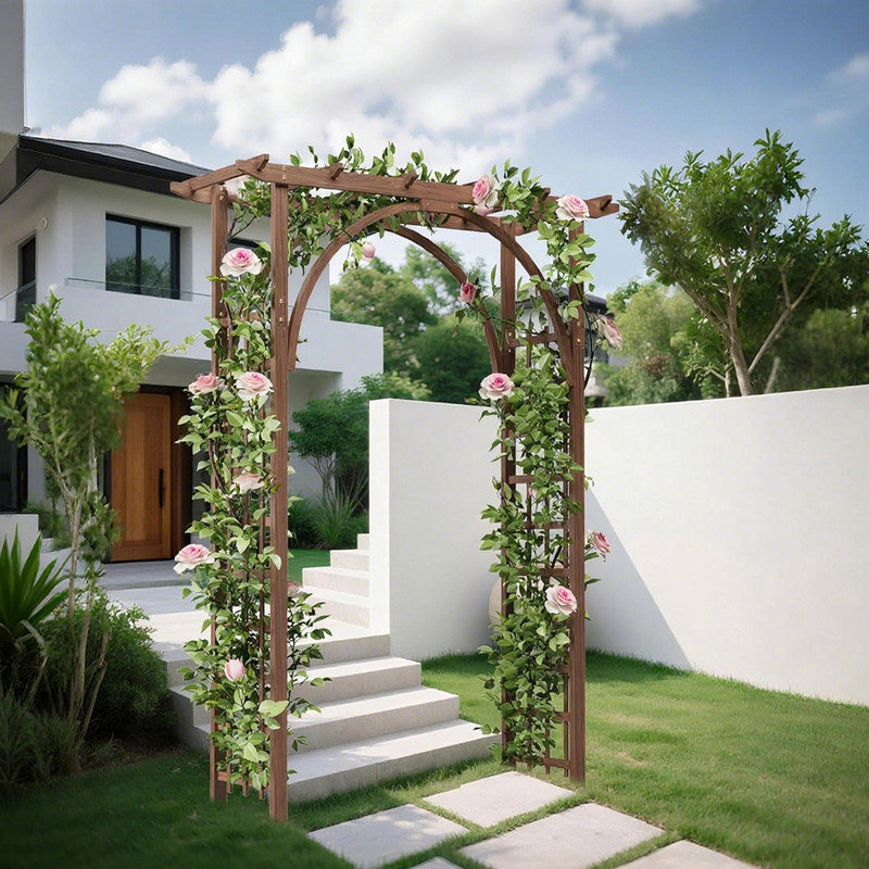 Treillis de jardin en bois massif de 51 po x P 18 po - Cadre pour plante et arche d'escalade