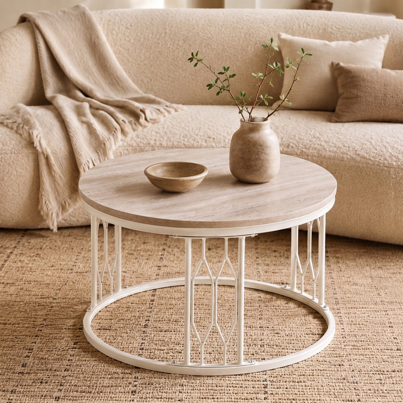 Table basse Modern, White Top/White Base