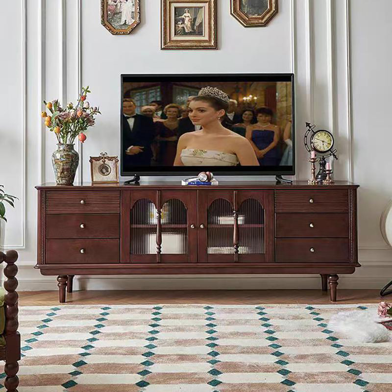 Meuble télé American High Sens, 86.6", Brun