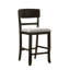 Chaises de salle à manger à hauteur de comptoir brun avec sièges rembourrés et coussin gris, coussin de dossier incurvé de 2 pièces-1569260006-1569260007