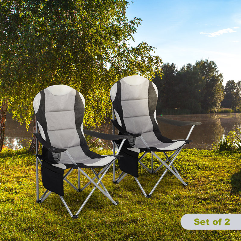 Folding Camping Chair, Black/Grey