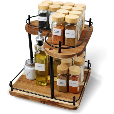 Wooden Spice Rack Storage Container