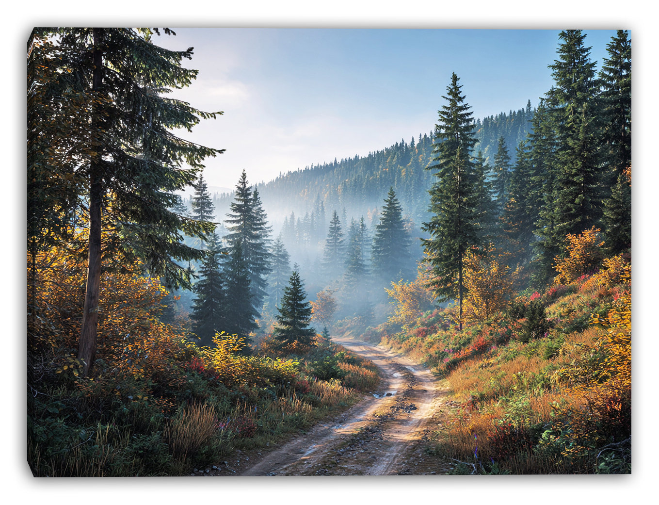 Union Rustic Serene Mountain Trail Wrapped Canvas Wall Art | Wayfair