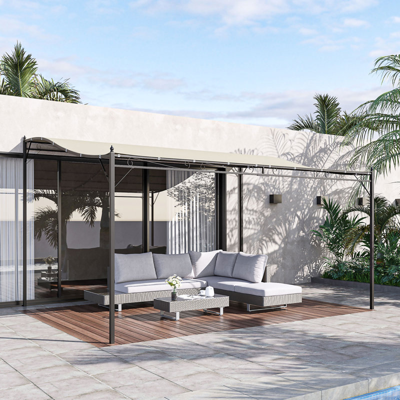 Pavillon de jardin extérieur en acier 10 pi x 13 pi Outsunny