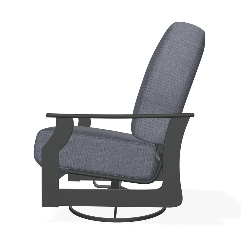 St. Catherine Polymer Outdoor Lounge Chair, Graphite, Proven Denim