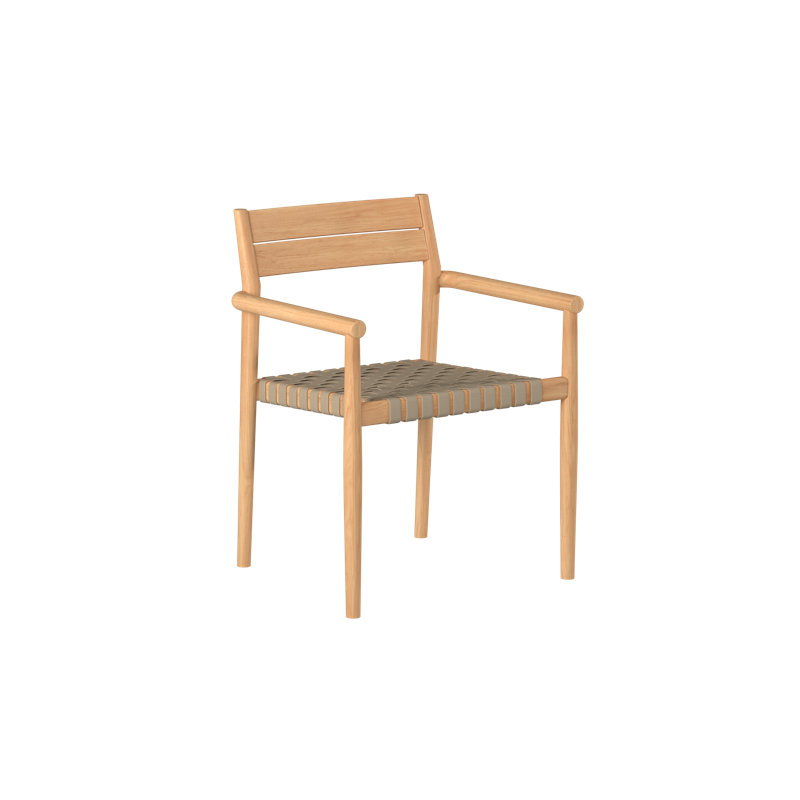 Ensemble de 4 fauteuils empilables en teck Siena