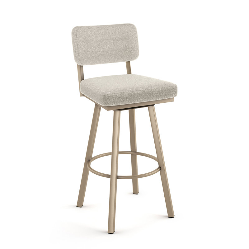 Amoriah Swivel Counter & Bar Stool, Counter Stool (26.75" Seat Height), Cream, Gold