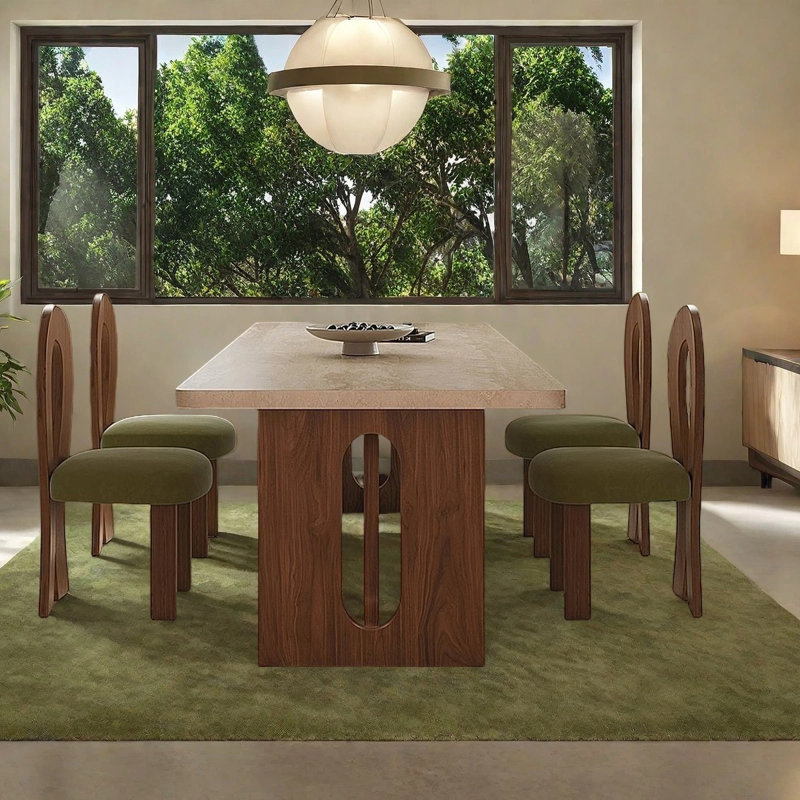 Table de salle à manger de style français rétro, H 29,53 po x L 70,87 po x l 35,43 po