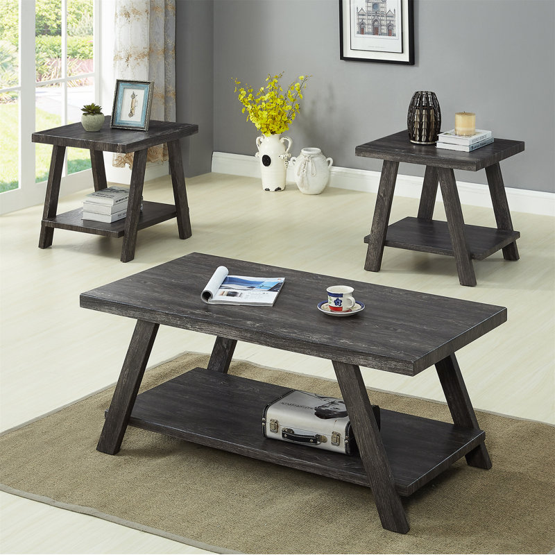 Ensemble de tables basses Athens, Gris anthracite, Gris anthracite