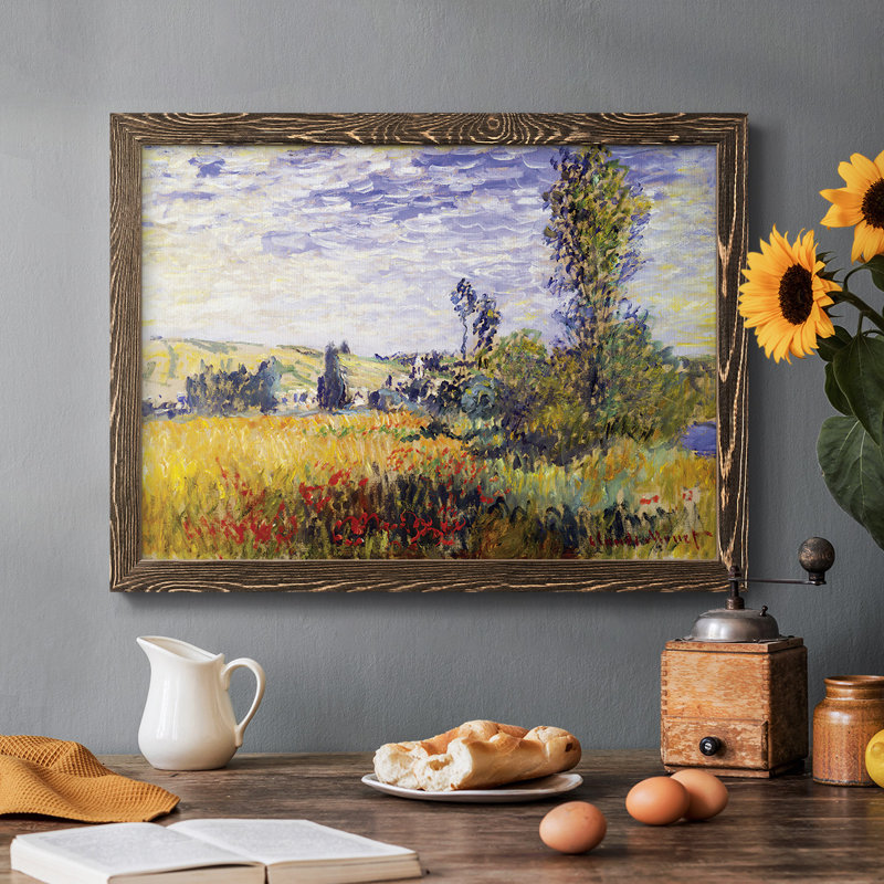 "Vetheuil" par Monet, reproduction d'art sur toile, Noyer, H 26 po x l 38 po x P 1,5 po
