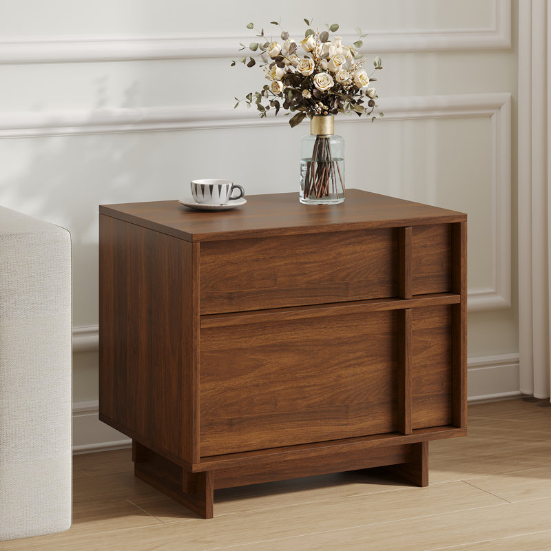 Table de chevet moderne avec rangement, table de nuit pour chambre à coucher, Walnut