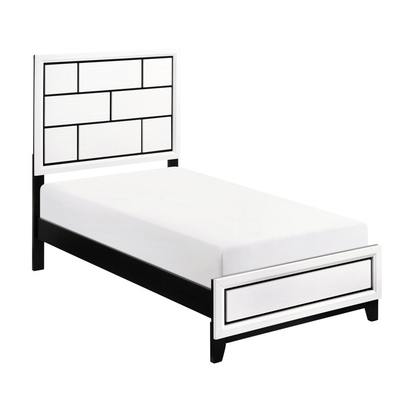Lit simple au fini blanc, attrait moderne et ambiance contemporaine Black Line, Lit simple