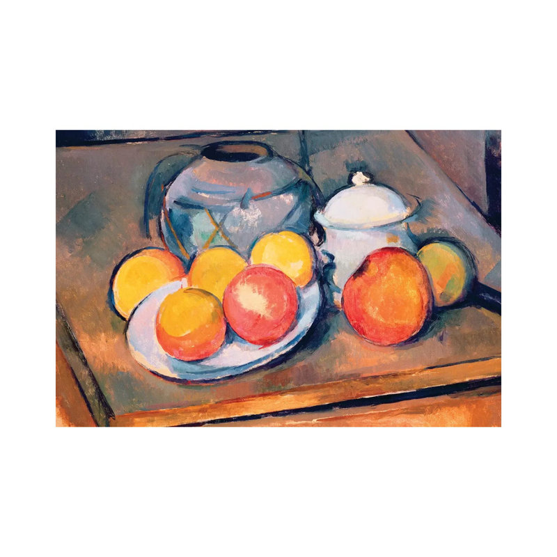 Straw-covered Vase, Sugar Bowl And Apples, 1890-93 by Paul Cezanne - Wrapped Canvas Gallery-Wrapped Canvas Giclée
