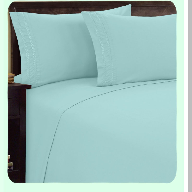 Luxury Silky Soft Premier Chain Design 4-Piece Sheet Set - Wrinkle & Fade Resistant - Hotel Quality - Deep Pocket Queen Size