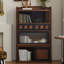 Écrou brun + noir massif + bois manufacturé + vitrines