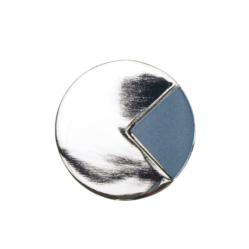 Spectra large round knob in Platinum finish with Blue Titanium