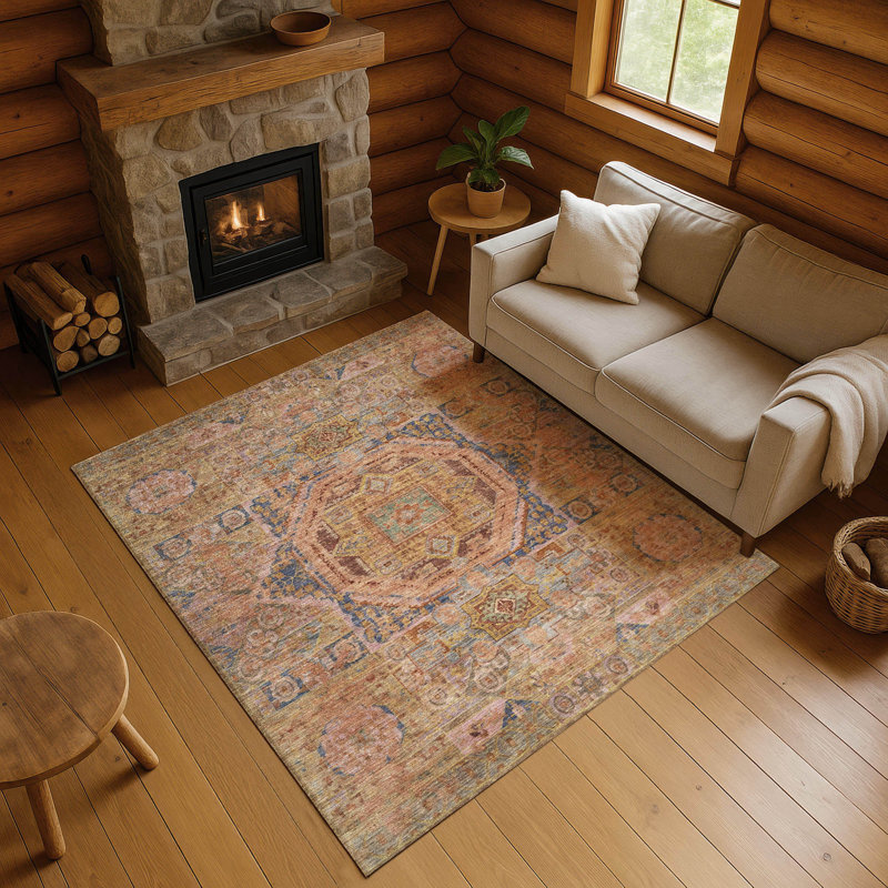 Premium Machine Washable Lubbers AMF1743 Global Rug, Rectangle 10' x 14'