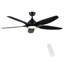 Ventilateur de plafond à DEL intégré 60 po avec pales en ABS noir