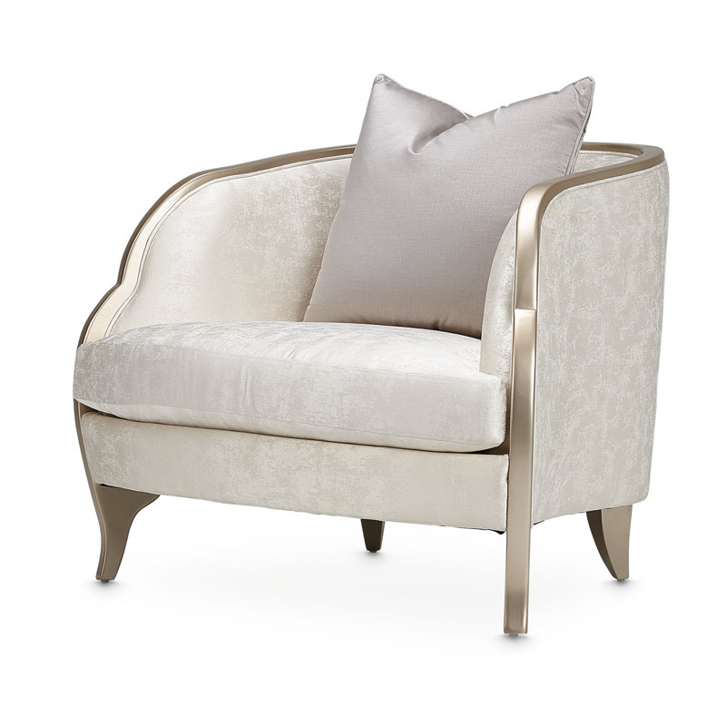 Fauteuil d'appoint Malibu Crest Jacquard Barrel - Blanc nuage / Chardonnay