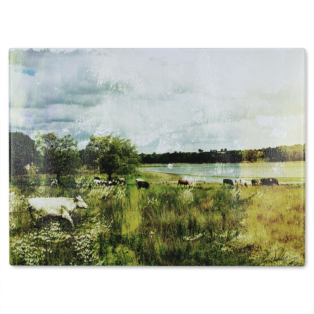 Vintage Cow Glass Chopping Board
