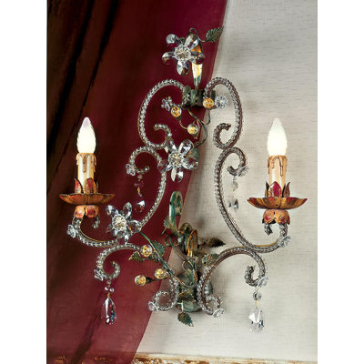 2 - Light Clear/Brown Candle Wall Light