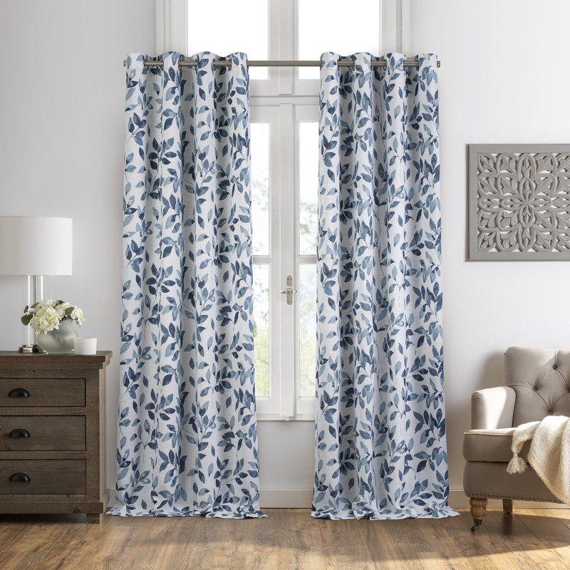 Panneau de rideau simple occultant et thermique Babbitt, Indigo, l 52" x L 95"
