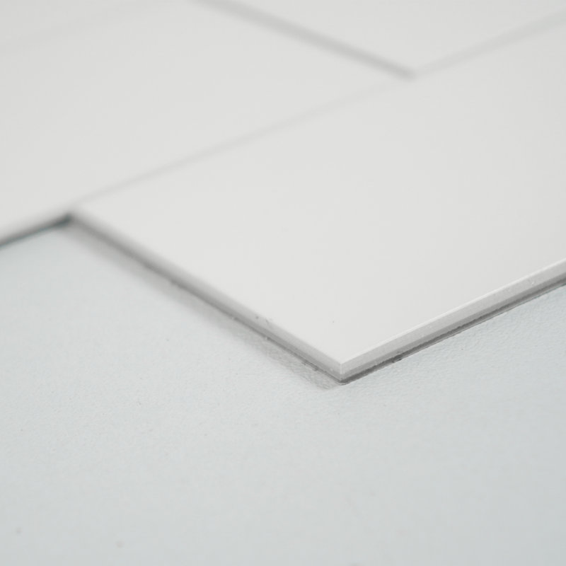 Carreau de métro auto-adhésif en PVC blanc pur 12 po x 12 po