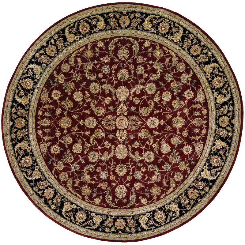 Oakleaf Wool Oriental Indoor Rug, Round 4'