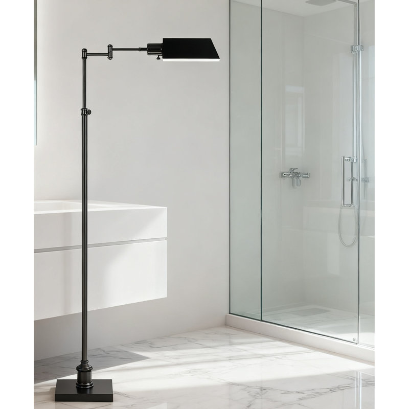 Lampe sur pied réglable avec bras pivotant, 3 températures de couleur, éclairage à intensité variable avec télécommande pour la lecture dans le salon, la chambre à coucher ou le bureau personnel